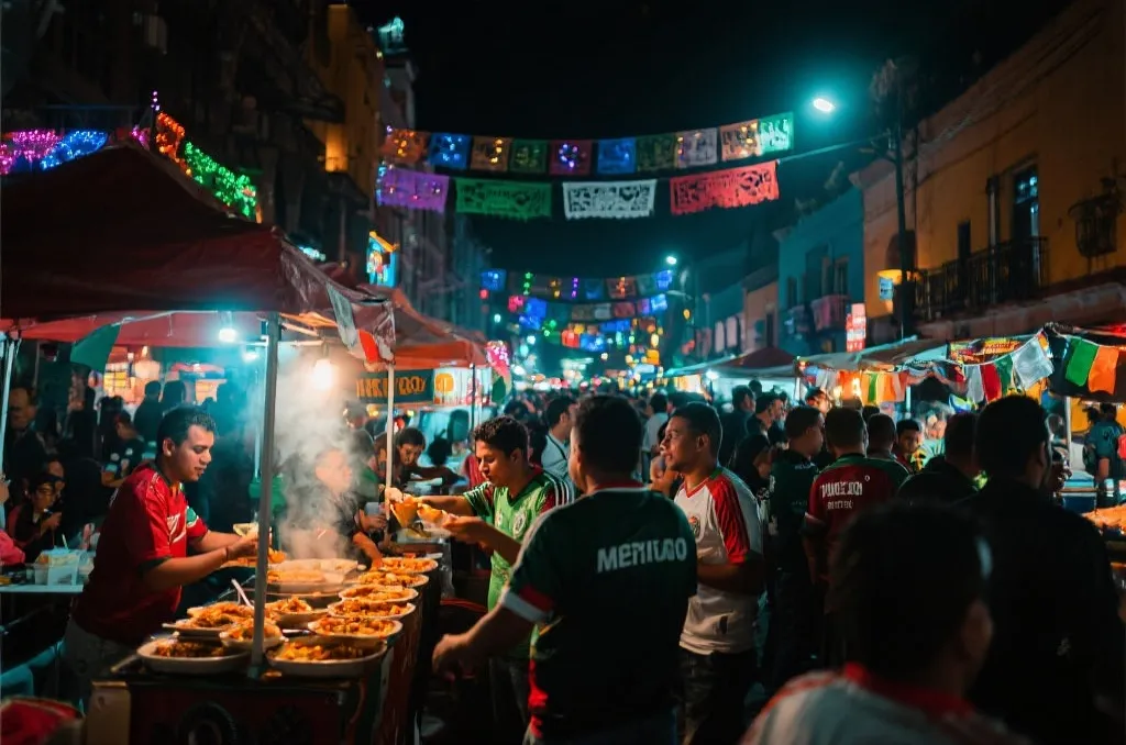 墨西哥街头美食与球迷观赛氛围